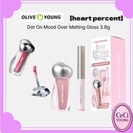 [Heart Percent ] Dot On Mood Over Melting Gloss 3.8g (8 Colors) Korean Lip Gloss