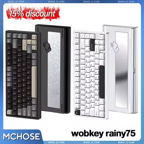 15% OFF WOBKEY Official WOB Rainy75 Mechanical Keyboard 75% Layout Hot Swappable Dyanmic RGB CNC Alu