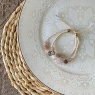 可愛粉摩根石貔貅雙層手鍊