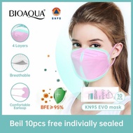 BIOAQUA Disposable Face Mask Masker KN95 EVO 4play Kesehatan - Merah