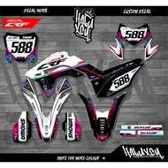 DECAL CRF 150 L SUPER GLOSY FULL BODY MOTIF FLOWER - DECAL HONDA CRF 150 L FULL BODY HALUXCY