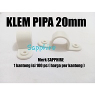 20mm Conduit Clamp, 100 pcs, White SAPPHIRE / 20mm Conduit Pipe Clamp