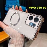 VIVO V60 5G 2025 New Case Magnetic Shockproof Transparent With Magnet Ring 2025 New Design Clear Cas