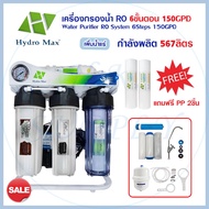 เครื่องกรองน้ำดื่ม RO 6 ขั้นตอน น้ำแร่ 200 GPD Hydro Max เครื่องกรองน้ำน้ำแร่ อุปกรณ์ครบชุด แถม ไส้ก