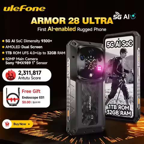 【2025 New】Ulefone Armor 28 Ultra 5G AI Rugged Phone 1TB ROM Up to 32GB RAM Smartphone Android 6.67"A