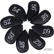 RUNNY 8pcs PU Leather Golf Iron Club Head Cover Putter Protector Golf Supplies