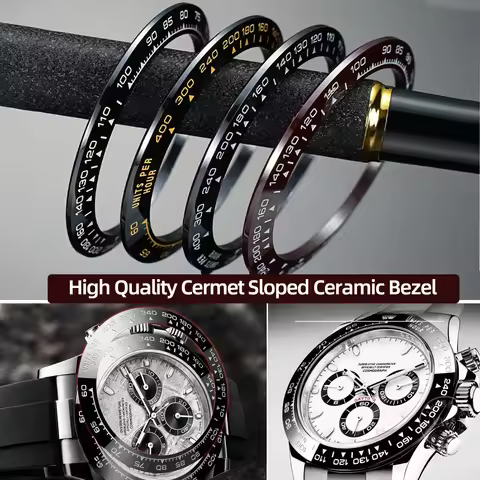 38.5mm 39.3mm High Quality Cermet Sloped Ceramic Bezel Insert For Rolex 126519 126518Cosmic Daytona 