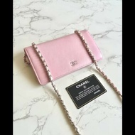 【LA LUNE】絕版古董包 Chanel粉紅色WOC 側背包 斜背包 中古二手包 長夾皮夾