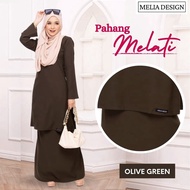 By Melia Design – Affordable Pahang Pesak Plain Baju Kurung, Viral Kurung Cikgu Melati Set