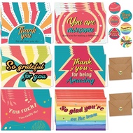 36 Pack Employee Appreciation Cards with Envelopes and Stickers, 6x4in Retro Employee Thank You Card