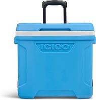 Igloo Profile II 28 Qt Roller Cooler | Insulated Wheeled Ice Chest | Carolina Blue