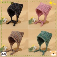 NEXTSG Knitting Cap, Keep Warm Thicken Cat Ear Hat, Ear-protected Cute Cat Ear Pullover Cap