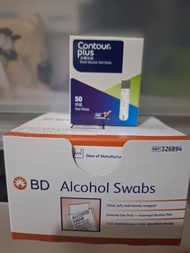 Ascensia Contour Plus 血糖測試紙 + BD 酒精棉片