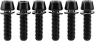 Wanyifa Titanium Ti Allen Hex M5x16 18mm Tapered Head Bolt with Washer Screw for Bicycle Stem Parts Pack of 6 (Black, M5x18mm)