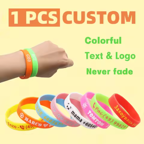 1pc Custom Silicone Bracelets SOS ID Phone Number DIY Engraved Personalized Custom Wristband Gifts