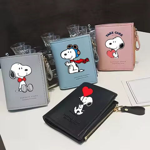 Snoopyed High-end Wallet for Women Anime Fashion Simple Money Bag Female Portable Hip Hop Credit Car