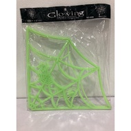 Glow In The Dark Plastic Spider Web Green