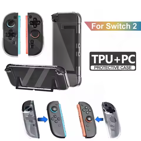 Transparent Case Cover for Nintendo Switch 2 Game Console Joycon Controller Skin Shell Split PC TPUP