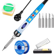 Soldering Iron Kit, 80W Digital LCD Soldering Gun, Adjustable Temperature Fast Heating Ceramic Therm