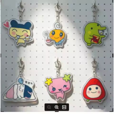GoGo Tamagotchi Keychain Acrylic Key Ring Keychain Tamagotchi Mametchi Kuchipatchi Mimitchi Pendant 