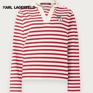 KARL LAGERFELD - IKON SKETCH STRIPE LSLV POLO