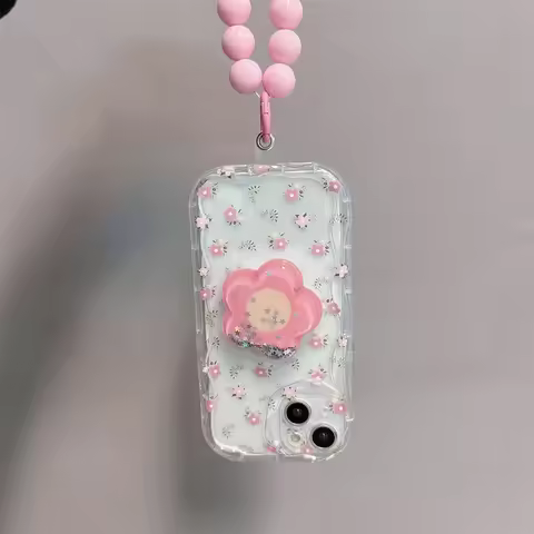 Smile Flower Grip Tok Holder Bracelet Phone Case For Huawei Honor X9C SMART 5G Play 60 Plus 300 Pro 