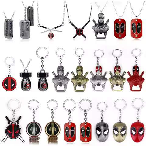Marvel Legends Deadpool Wolverine Metal Colgante Collar Bolsa Llavero Accesorios De Alta Calidad Reg