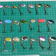 TRIPLE HOCK hook + spinner 3 gram ply fish fishing spoon spinner bait casting toy