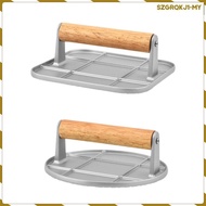 [szgrqkj1] Hamburger Press, Burger Press, Wooden Handle, Kitchen Gadget, Grill Flattener, Steak Pres