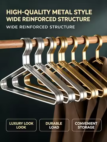 5Pc Metal Clothes Hangers Coat Suit Organizer,Luxury Aluminum Alloy Clothes Hanger,44CM Solid Thicke