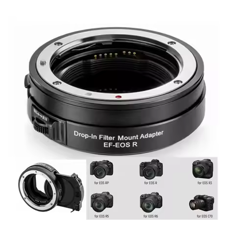EF to EOS R Mount Adapter w Variable ND Filter ND2-ND200 Autofocus Lens Converter Ring for Canon EF/