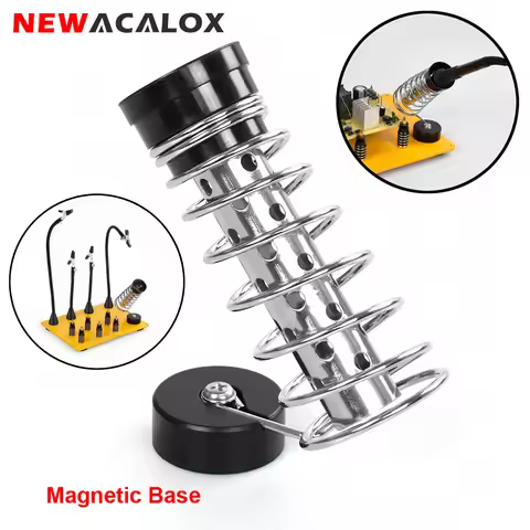 NEWACALOX Magnetic Base Soldering Iron Stand Soldering Iron Holder with Welding Cleaning Sponge Weld