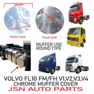 CHROME ROUND MUFFLER COVER VOLVO TRUCK FL7 FL10 FM/FH V1 V2 V3 V4