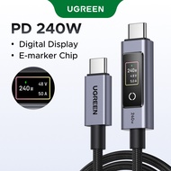 UGREEN 240W Super Fast Charging USB C Cable 2M With Digital Power Display Aluminum Alloy Braided Cha