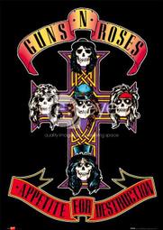 西洋樂團海報  槍與玫瑰     GUNS N ROSES appetite (bravado) 英國進口(LP0
