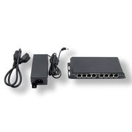 8 Port Passive PoE Switch - 24v Passive Unmanaged Network Gigabit PoE Switch w/ 1 Uplink Port, Power