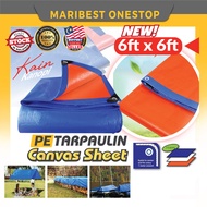 6' x 6' Multipurpose Waterproof PE Tarpaulin Canvas Sheet Truck Cover Canvas Canopy Kain Kanvas Khemah Kanopi Kolam Lori