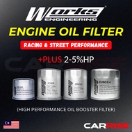 Works Engineering Engine Oil Filter Toyota Honda Perodua Proton Nissan Mazda Subaru Penapis Minyak