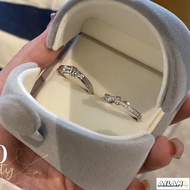 Ailan Couple Ring Live Sterling Silver 925 Spirit Knot Series Simple Love Bowknot Male Female Burst 