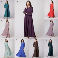 Muslimah Moden Basic Nursing Como Crepe Jubah Long Dress