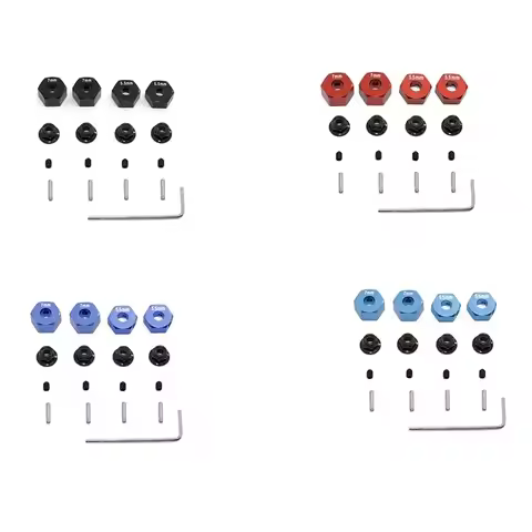 Metal Hex Wheel Hubs Pins And M4 Flanged Lock Nuts Set For Traxxas Slash 2WD 1/10 Upgrade Parts Repl
