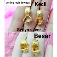 935 SILVER ADULT CARVED CLIP-ON EARRINGS WITH GOLD PLATED