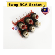 6way RCA Input / Output PCB Terminal RCA Female Stereo Socket Female connector Jack RCA [Soket RCA  
