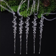 Zone 5Pcs  Smooth Ice Crystal Ornamentation Christmas Tree Deck Strong Not Toxic Acrylic