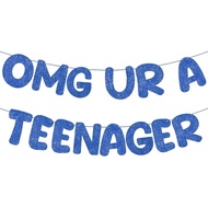 Fulmoon Omg Ur a Teenager Glitter Banner 13th Birthday Decorations Pre Strung 13th Birthday Banner f