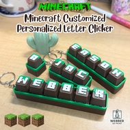 CLICKER - Webber 3D Print : Personalized Minecraft Letter Clicker (MX Keycaps) Keychain Fidget Fidge