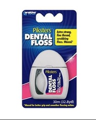Piksters Dental Floss with Fluoride (Extra Strong, fine thread, Scrubbing floss) -30m