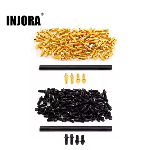 INJORA M1.6 12.9 Grade Beadlock Screws for 1.3" Wheels (Black, Gold)