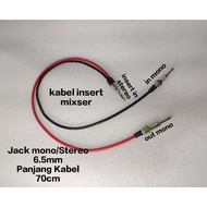 6.5mm stereo jack insert cable to 6.5mm mono in out