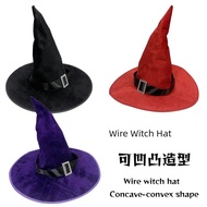 Christmas headdress santa hat Halloween Witch Hat Witch Hat Flannel Witch Hat Curved Hook Witch Hat 